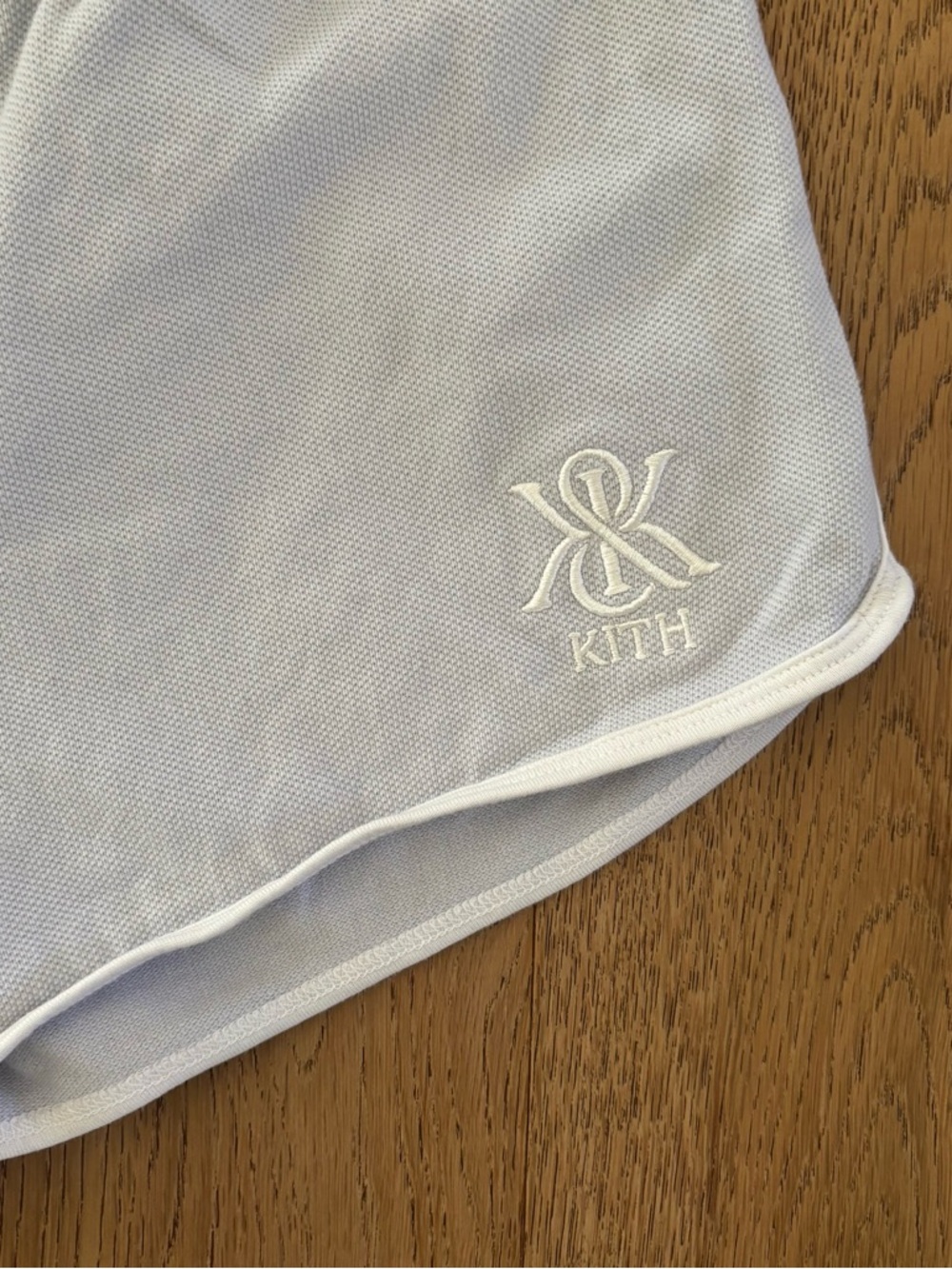 Kith Varsity Shorts Light Blue White XS Cotton Embroidered Logo - Picture 3 of 10